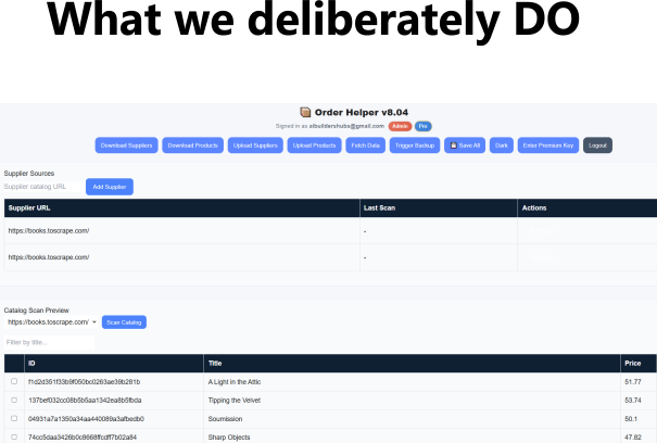 Order Helper Scan Catalog