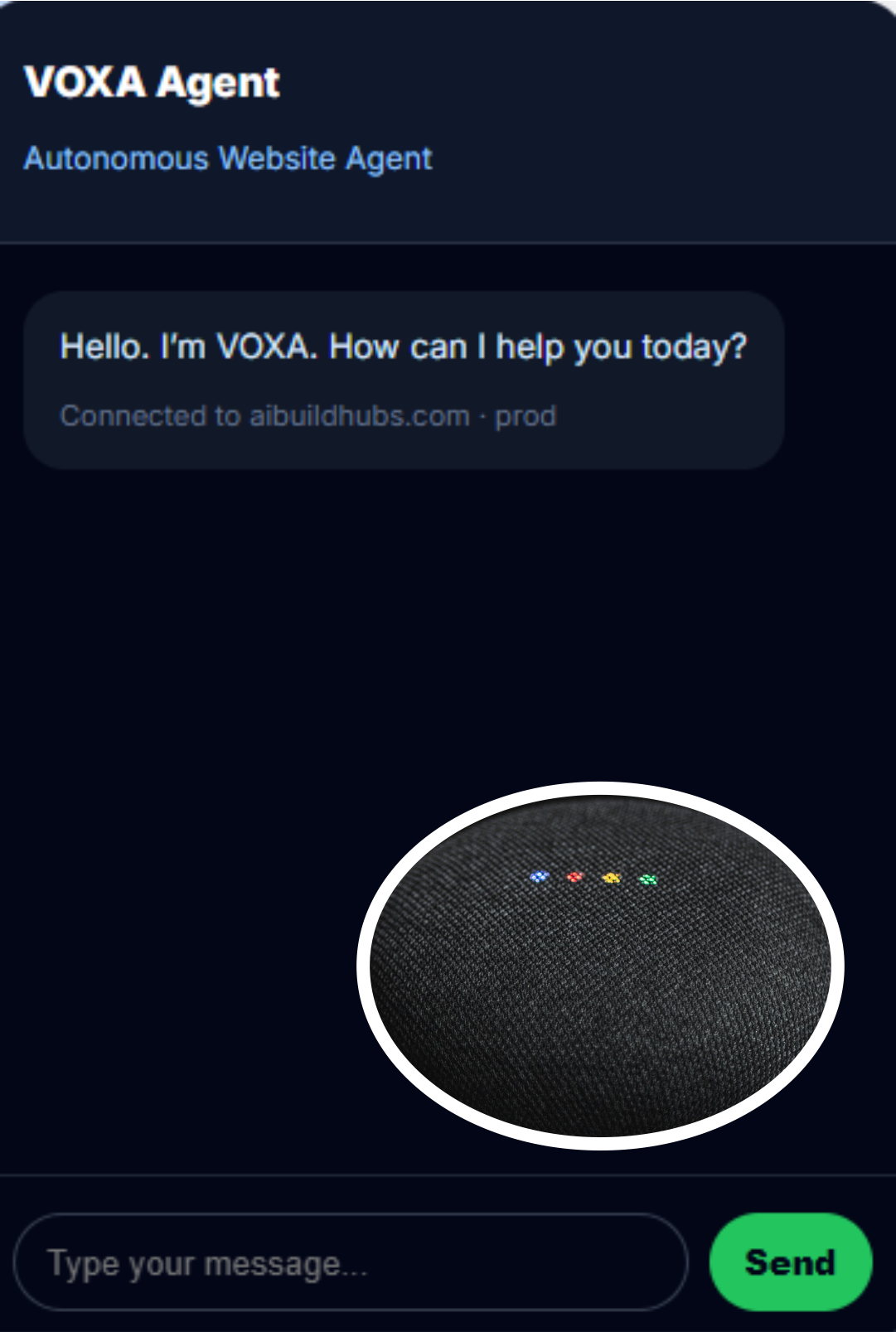 VOXA voice agent microphone visual