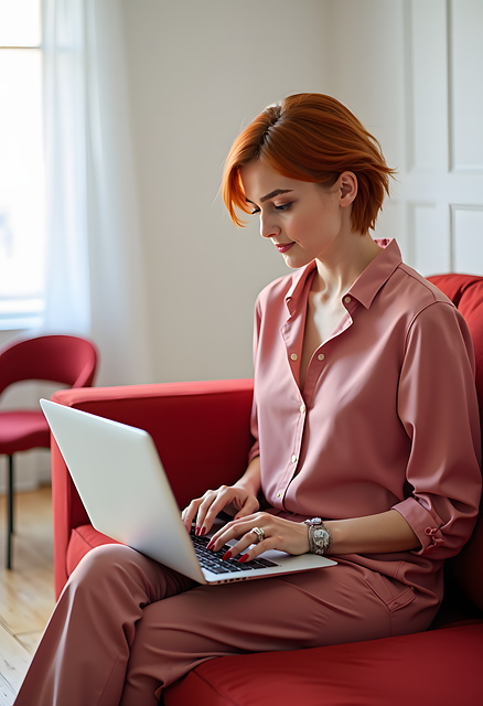 Procurement team member working with a laptop